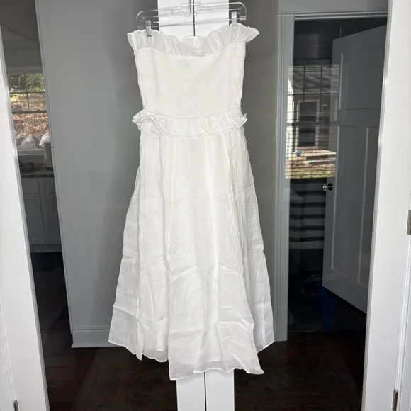 NWT J. Crew Ravenna Dress Maxi Ramie White - Picture 2 of 9